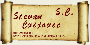 Stevan Cvijović vizit kartica